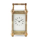 FRENCH BRASS CARRIAGE CLOCK LATE 19TH CENTURY
