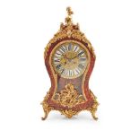 Y FRENCH RED TORTOISESHELL AND BOULLE MARQUETRY BRACKET CLOCK LATE 19TH CENTURY