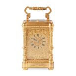 FRENCH GILT BRONZE REPEATER CARRIAGE CLOCK 19TH CENTURY