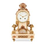 FRENCH GILT BRONZE AND WHITE MARBLE MANTEL CLOCK LATE 18TH CENTURY AND LATER