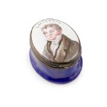 ENGLISH ENAMEL PORTRAIT SNUFF BOX FOR THE MARQUIS DE LAFAYETTE EARLY 19TH CENTURY