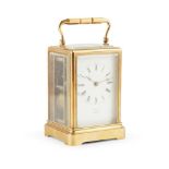 ENGLISH BRASS CARRIAGE CLOCK BY HALL & CO, MANCHESTER LATE 19TH CENTURY