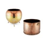 TWO COPPER LOG BUCKETS 19TH CENTURY