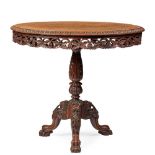 ANGLO-INDIAN PADOUK TRIPOD TABLE 19TH CENTURY