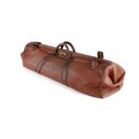 LEATHER CRICKET BAG AND BAT 20TH CENTURY