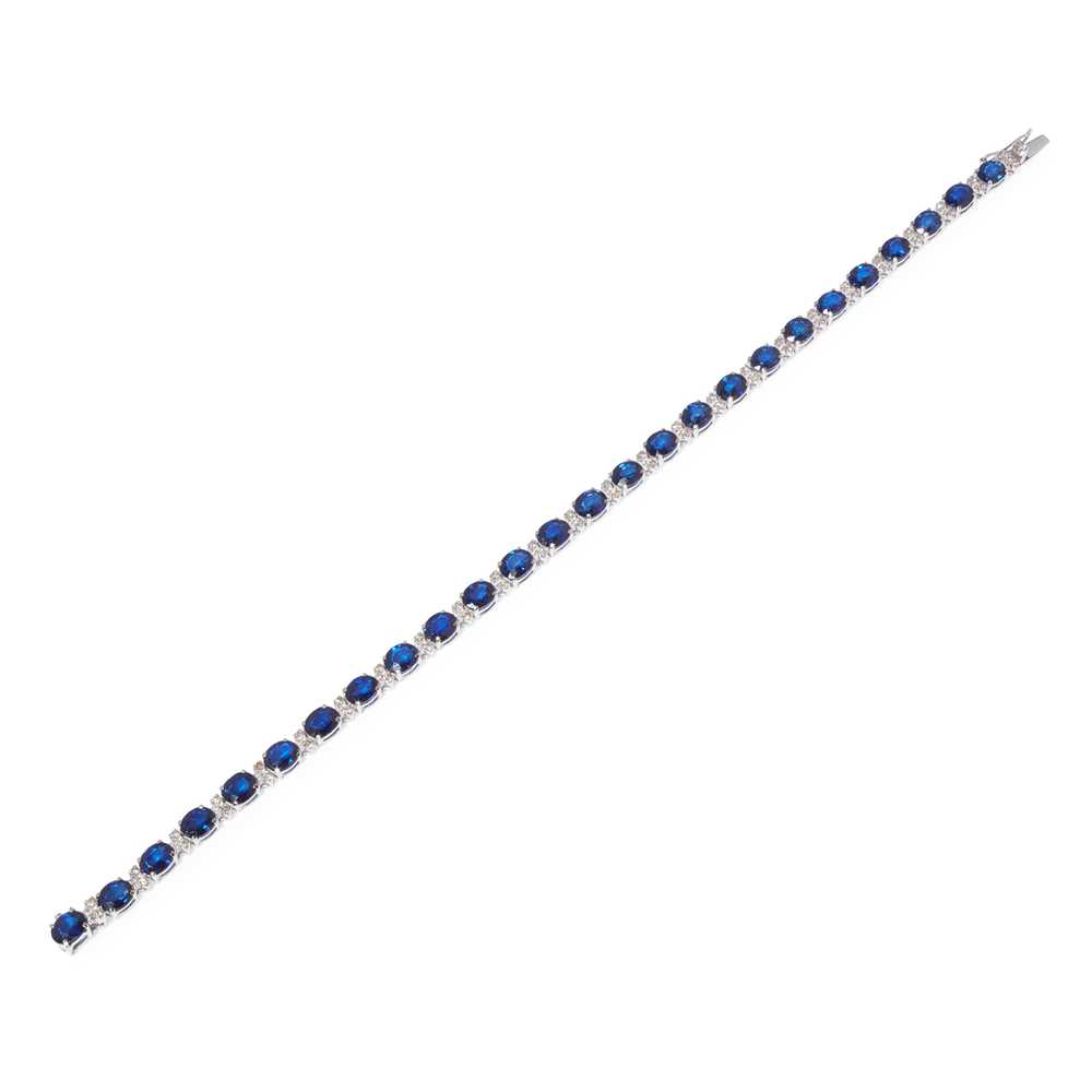 A sapphire and diamond bracelet