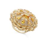 Jahan: A citrine and diamond cocktail ring