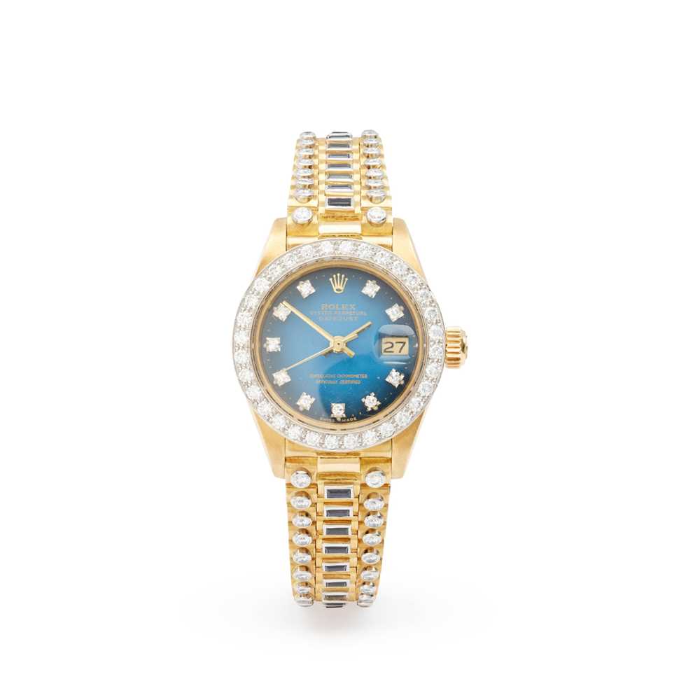 Rolex: a sapphire and diamond-set wristwatch