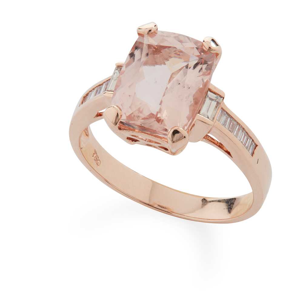 A morganite and diamond ring