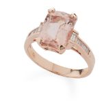 A morganite and diamond ring