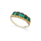 An emerald five-stone ring