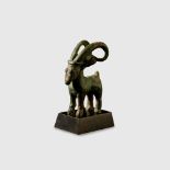 ANCIENT ARABIAN BRONZE IBEX SOUTHWESTERN ARABIA, C. 500 B.C.