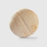 BACTRIAN ALABASTER DISC IDOL BACTRIA–MARGIANA, C. LATE 3RD/EARLY 2ND MILLENNIUM B.C.