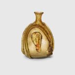 BYZANTINE GLASS BOTTLE EASTERN MEDITERRANEAN, 4TH - 6TH CENTURY A.D.