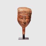EGYPTIAN WOODEN MUMMY MASK EGYPT, LATE PERIOD OR LATER