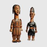 PAIR OF IBIBIO ARTICULATED FIGURES NIGERIA