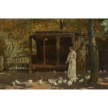 ARCHIBALD DAVID REID A.R.S.A., R.S.W., R.O.I. (SCOTTISH 1844-1908) FEEDING PIGEONS