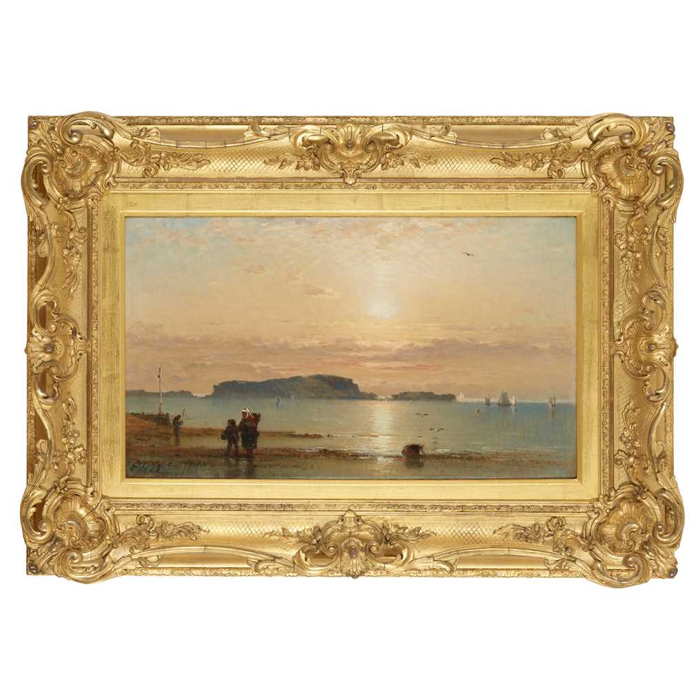 JAMES CASSIE R.S.A., R.S.W. (SCOTTISH 1819-1879) MUSSEL GATHERERS AT SUNSET - Image 2 of 3