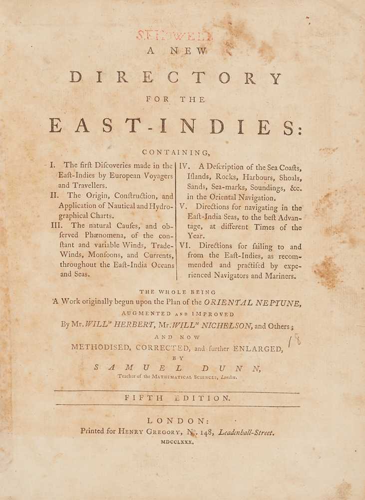 [East Indies Sailing Directory] A New Directory for the East-Indies - Image 2 of 2