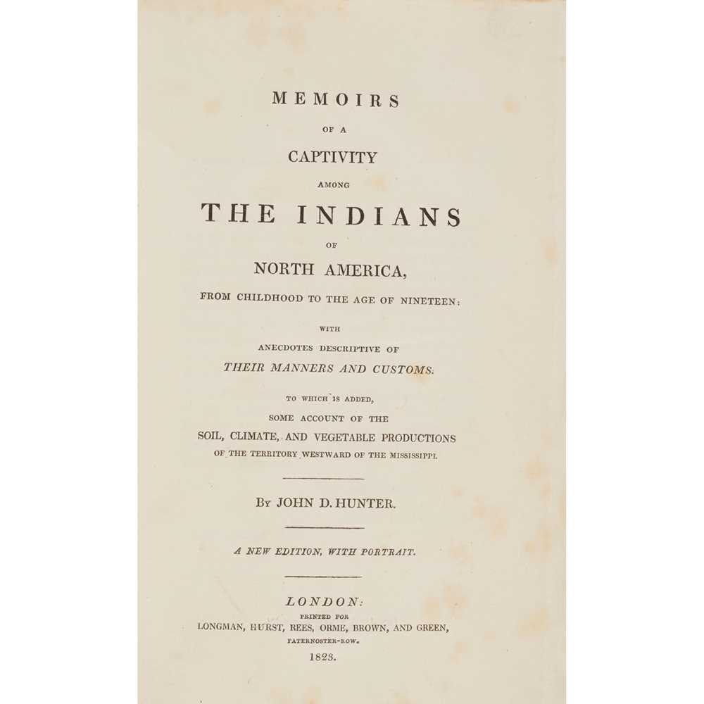 Hunter, John D. Memoirs of a Captivity among the Indians of North America - Image 2 of 2
