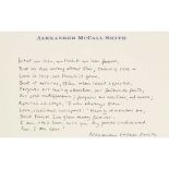 Smith, Alexander McCall Autograph Poem Signed