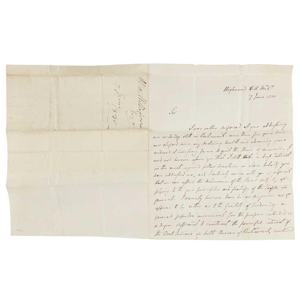Wilberforce, William (1759-1833) Letter signed on the slave trade, Highwood Hill, Middles - Image 2 of 2