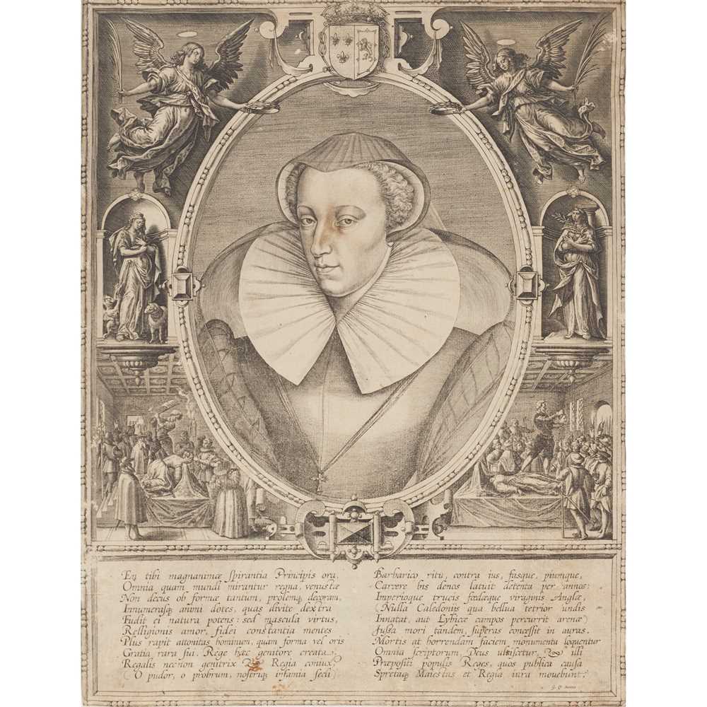 Mary, Queen of Scots Engraved portrait by the Wierix Brothers, 16th century