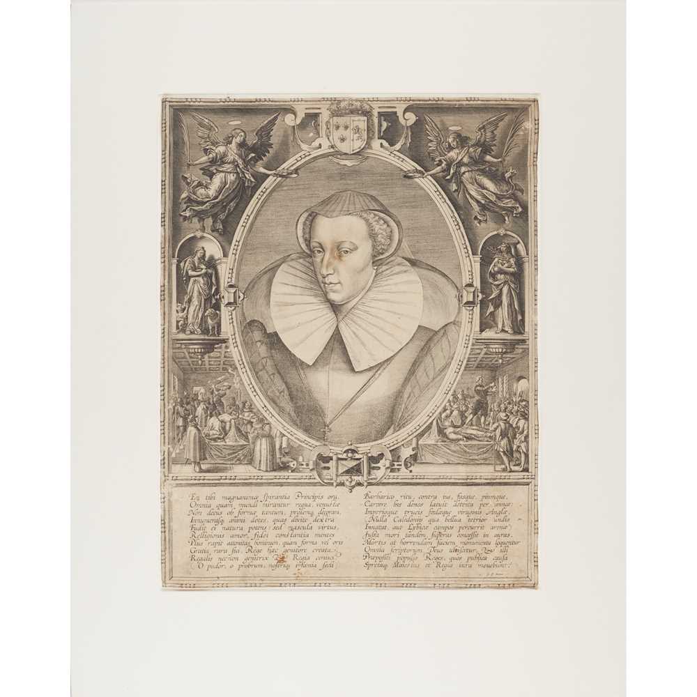 Mary, Queen of Scots Engraved portrait by the Wierix Brothers, 16th century - Image 2 of 2