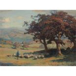 WILLIAM PRATT (SCOTTISH 1854-1936) SHEEP AND TREES - 1920