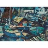 § WILLIAM PETERS VANNET M.B.E., F.R.S.A. (SCOTTISH 1917-1984) BOATS, VOLENDAM