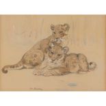 WILLIAM WALLS R.S.A., R.S.W. (SCOTTISH 1860-1942) LION CUBS