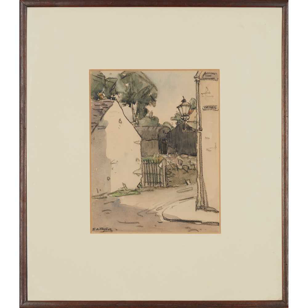 § ERNEST ARCHIBALD TAYLOR (SCOTTISH 1874-1951) A STREET CORNER, KIRKCUDBRIGHT - Image 2 of 3