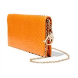 Y Dior: An orange Python Pochette