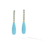 A pair of turquoise and blue topaz earrings