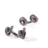 George Lenfant for Hermès: A pair of silver cufflinks