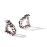 Hermès: A pair of silver cufflinks