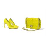 Y Dior: A yellow Cannage Miss Dior shoulder bag and shoes