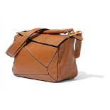 Loewe: A tan calfskin medium Puzzle bag