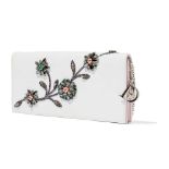 Dior: A white calfskin embellished clutch