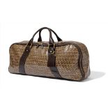 Fendi: A vintage patent leather Zucca Holdall