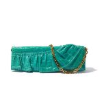 Y Valentino: A turquoise crocodile clutch bag