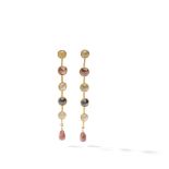 A pair of coloured diamond pendent earrings