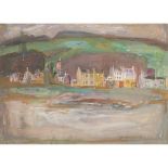 § DAVID MCCLURE R.S.A., R.S.W., R.G.I. (SCOTTISH 1926-1998) HOUSES ON THE FRONT, MILLPORT