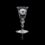 AN UNUSUAL JACOBITE WINE GLASS