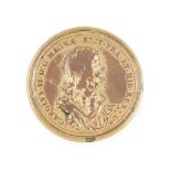 A GILT COPPER CHARLES II RESTORATION MEDALLION THOMAS RAWLINS (C.1620 – 1670), STRUCK LONDON 1660