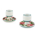 TWO WEMYSS WARE MATCH STRIKERS 'CHERRIES' AND 'CABBAGE ROSES' PATTERN