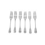 ABERDEEN – A SET OF SIX SCOTTISH PROVINCIAL TABLE FORKS JAMES ERSKINE