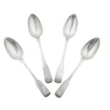 BANFF - A SET OF FOUR SCOTTISH PROVINCIAL TABLESPOONS GEORGE ELDER