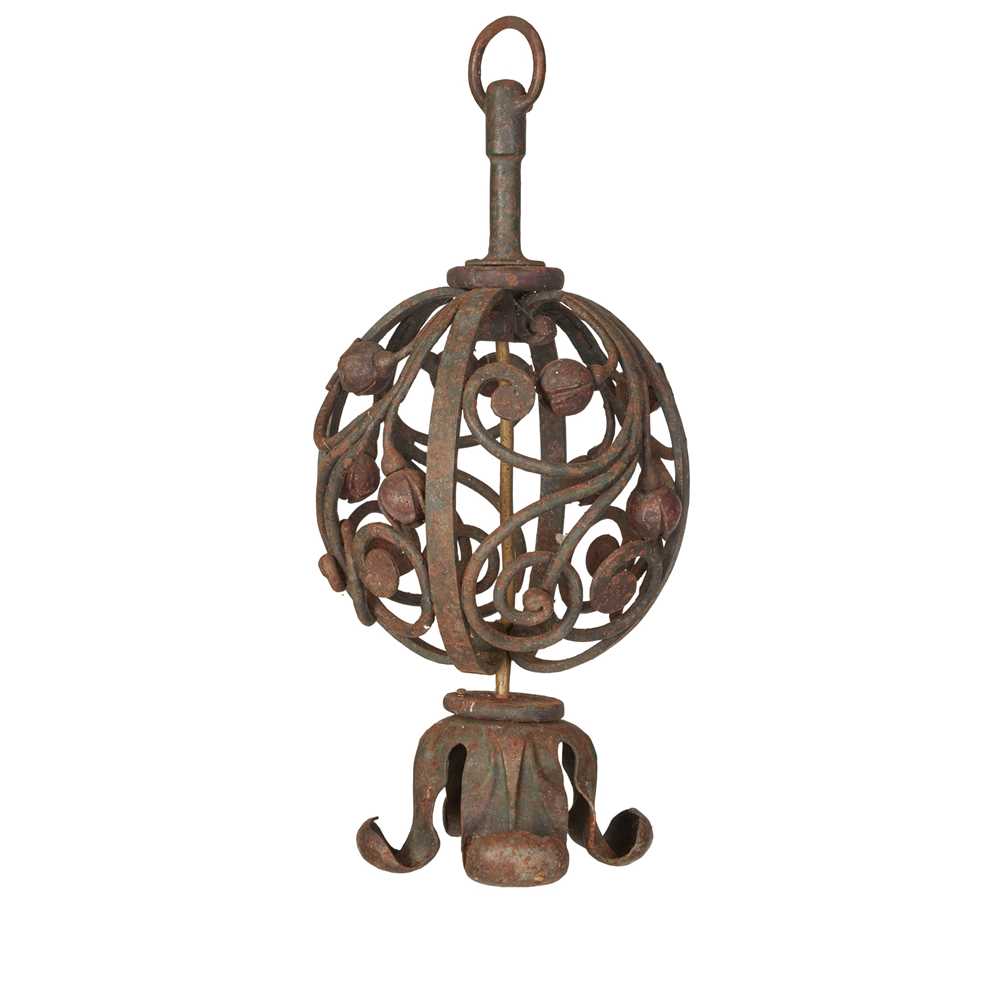 WROUGHT IRON CHANDELIER, OF CLAN CRAWFORD INTEREST 19TH CENTURY - Image 3 of 3