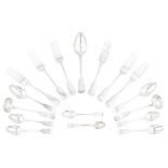 ABERDEEN - A SET OF SIX SCOTTISH PROVINCIAL SILVER TABLE FORKS GEORGE BOOTH